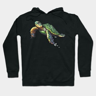 Pixelated Sea Turtle Artistry Hoodie